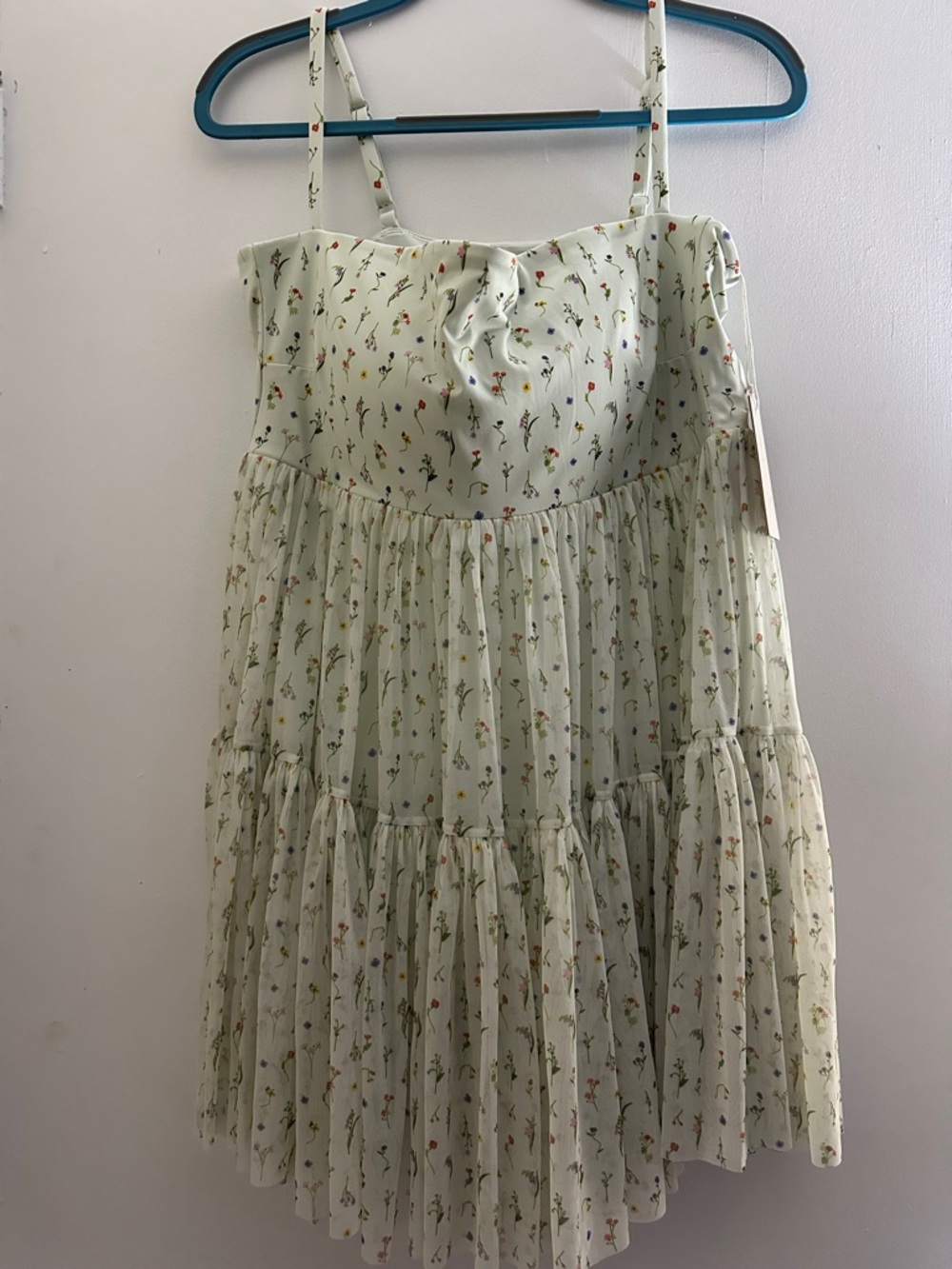 POPFLEX NWT Mint Floral Mini Dress - Picture 4 of 4